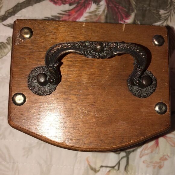 Vintage Antique Wooden Coaster Set of 7 - Picture 2 of 9